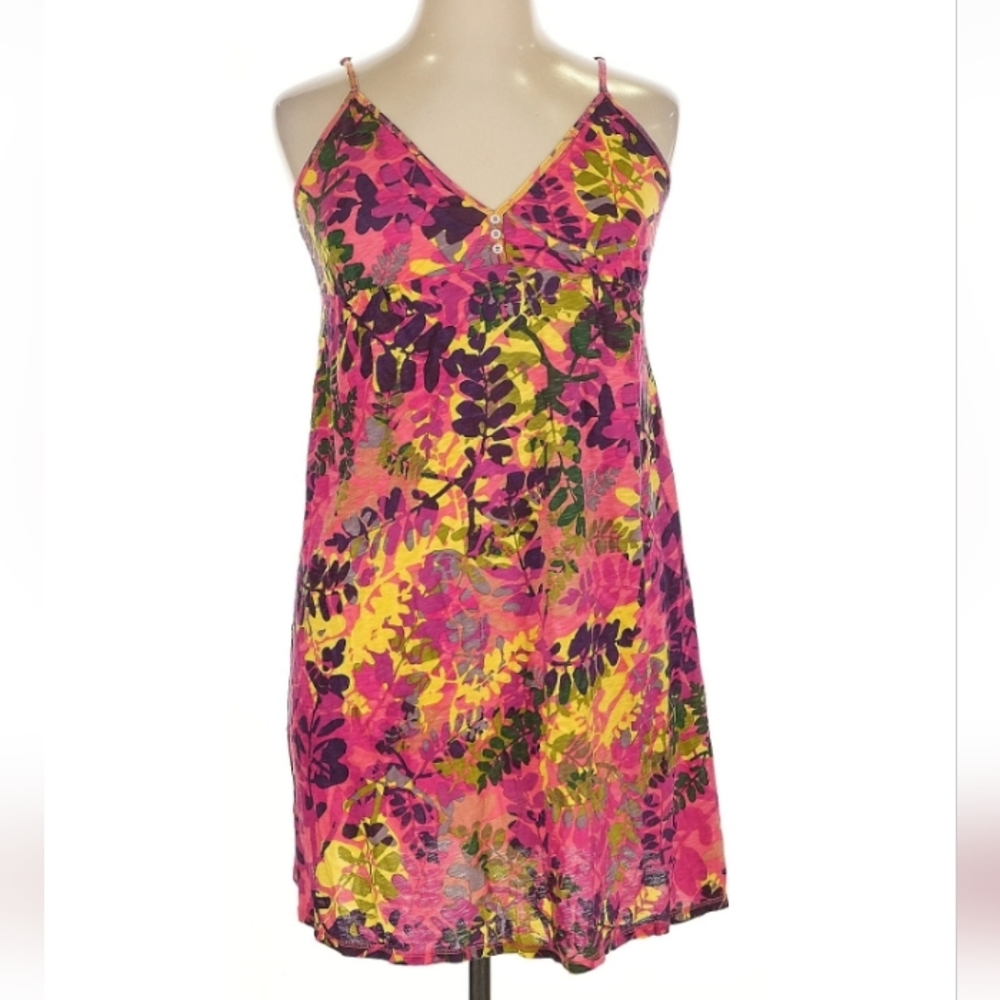 Lucky Brand Tropical Vacation Summer Slip Dress Size XL EUC